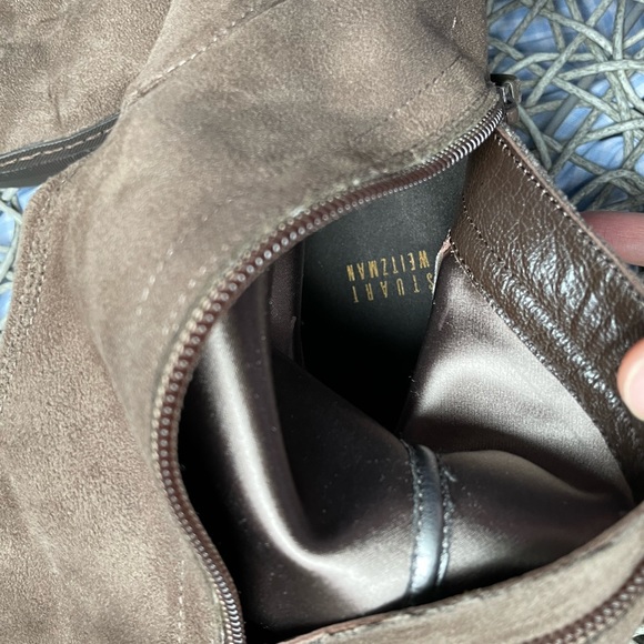 Stuart Weitzman Brown Stretch Suede Over The Knee Boots - Picture 2 of 12